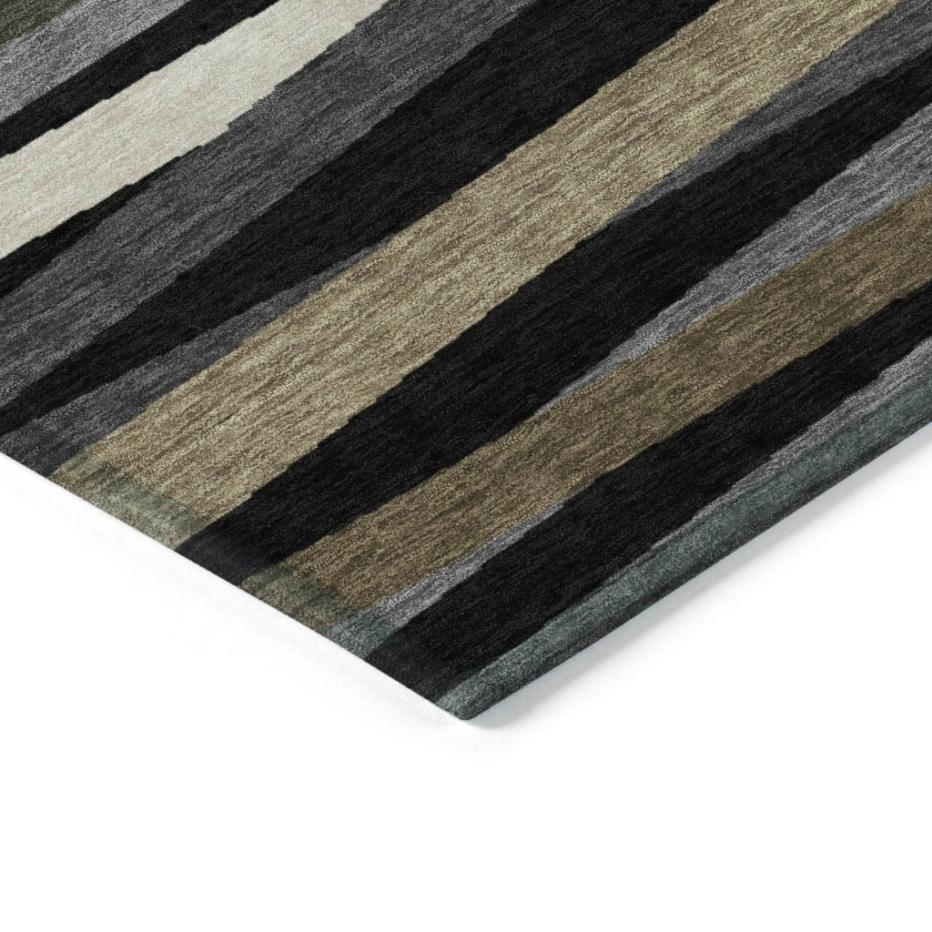 LOOMLAN Rugs Liora Black Washable Indoor-Outdoor Rug
