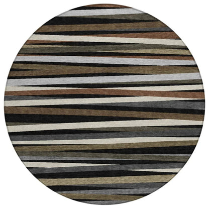 LOOMLAN Rugs Liora Black Washable Indoor-Outdoor Rug