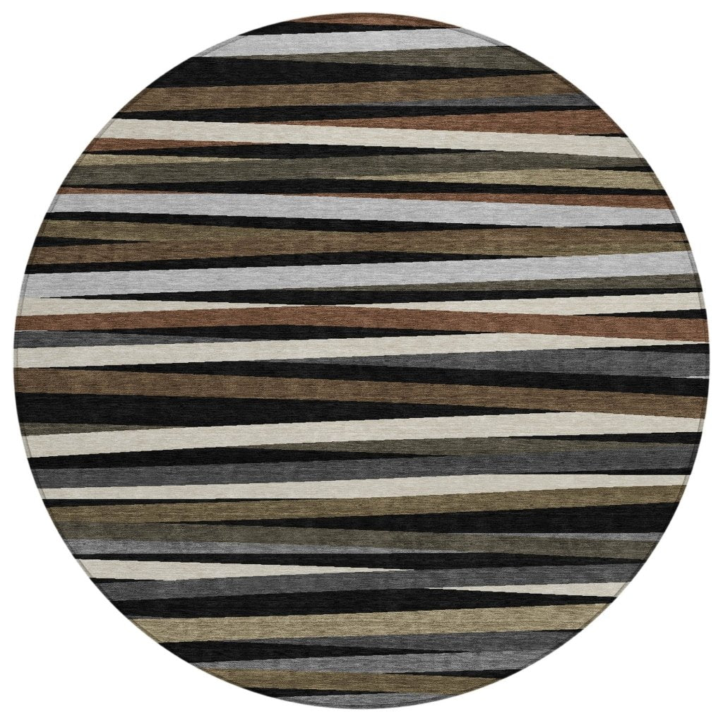 LOOMLAN Rugs Liora Black Washable Indoor-Outdoor Rug