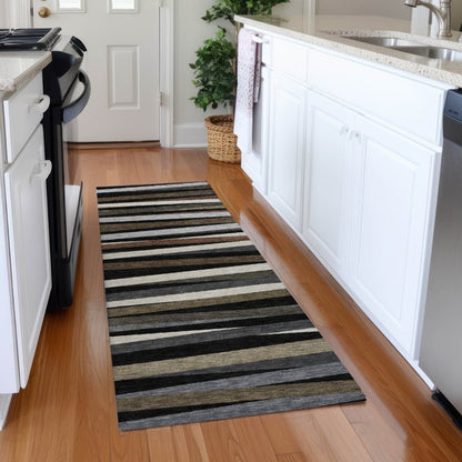 LOOMLAN Rugs Liora Black Washable Indoor-Outdoor Rug