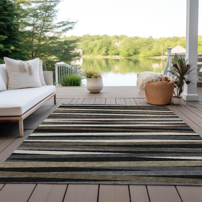 LOOMLAN Rugs Liora Black Washable Indoor-Outdoor Rug