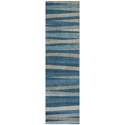 LOOMLAN Rugs Liora Blue Washable Indoor-Outdoor Rug