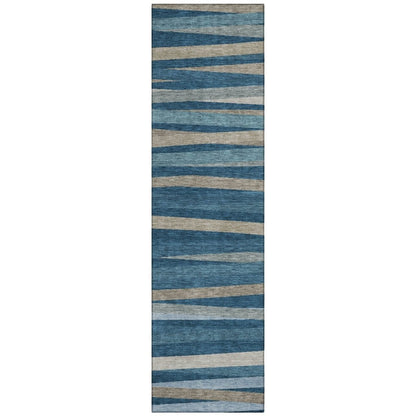 LOOMLAN Rugs Liora Blue Washable Indoor-Outdoor Rug