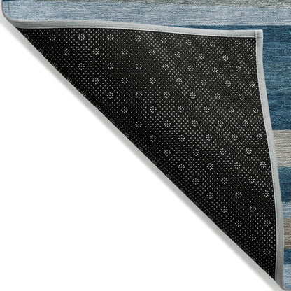 LOOMLAN Rugs Liora Blue Washable Indoor-Outdoor Rug