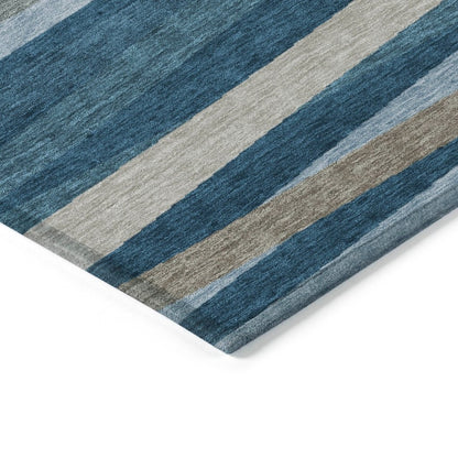 LOOMLAN Rugs Liora Blue Washable Indoor-Outdoor Rug