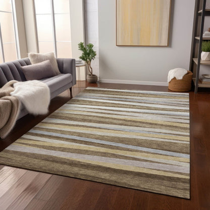LOOMLAN Rugs Liora Brown Washable Indoor-Outdoor Rug