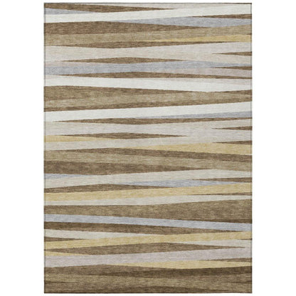 LOOMLAN Rugs Liora Brown Washable Indoor-Outdoor Rug