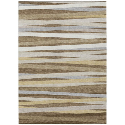 LOOMLAN Rugs Liora Brown Washable Indoor-Outdoor Rug