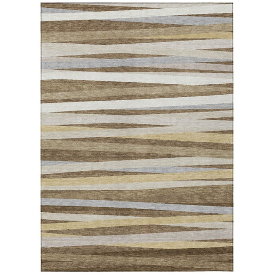 LOOMLAN Rugs Liora Brown Washable Indoor-Outdoor Rug