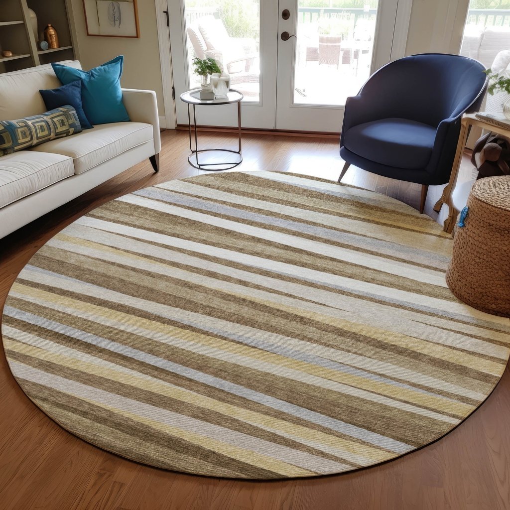 LOOMLAN Rugs Liora Brown Washable Indoor-Outdoor Rug