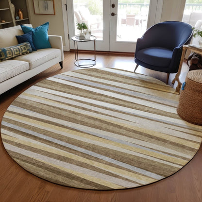 LOOMLAN Rugs Liora Brown Washable Indoor-Outdoor Rug