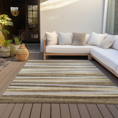LOOMLAN Rugs Liora Brown Washable Indoor-Outdoor Rug