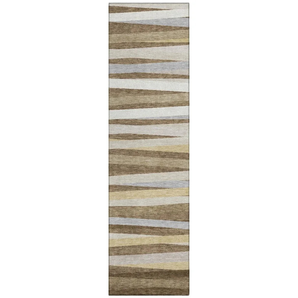 LOOMLAN Rugs Liora Brown Washable Indoor-Outdoor Rug