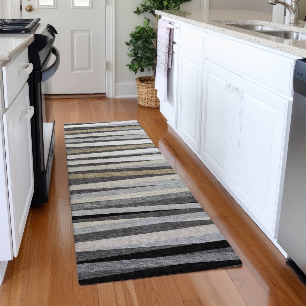LOOMLAN Rugs Liora Gray Washable Indoor-Outdoor Rug