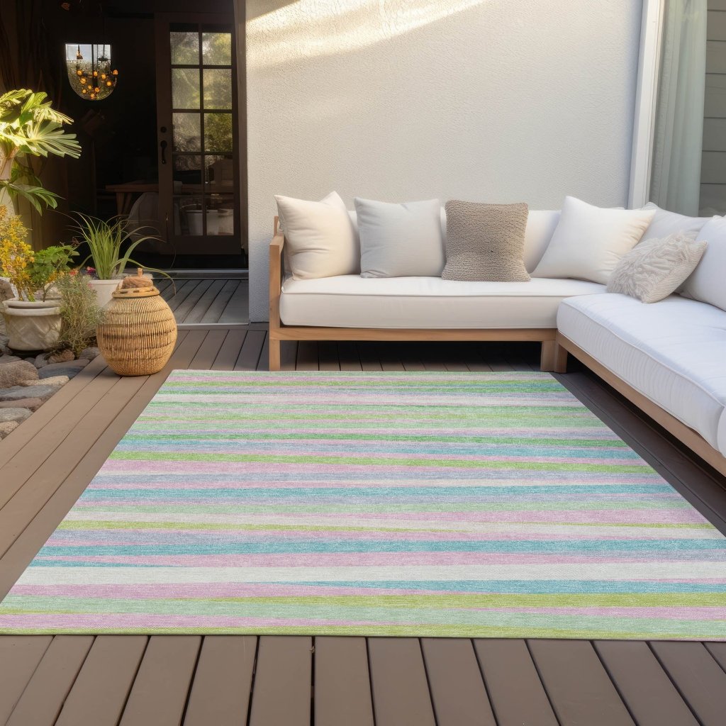 LOOMLAN Rugs Liora Green Washable Indoor-Outdoor Rug