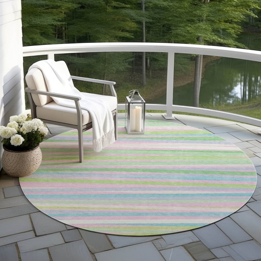 LOOMLAN Rugs Liora Green Washable Indoor-Outdoor Rug