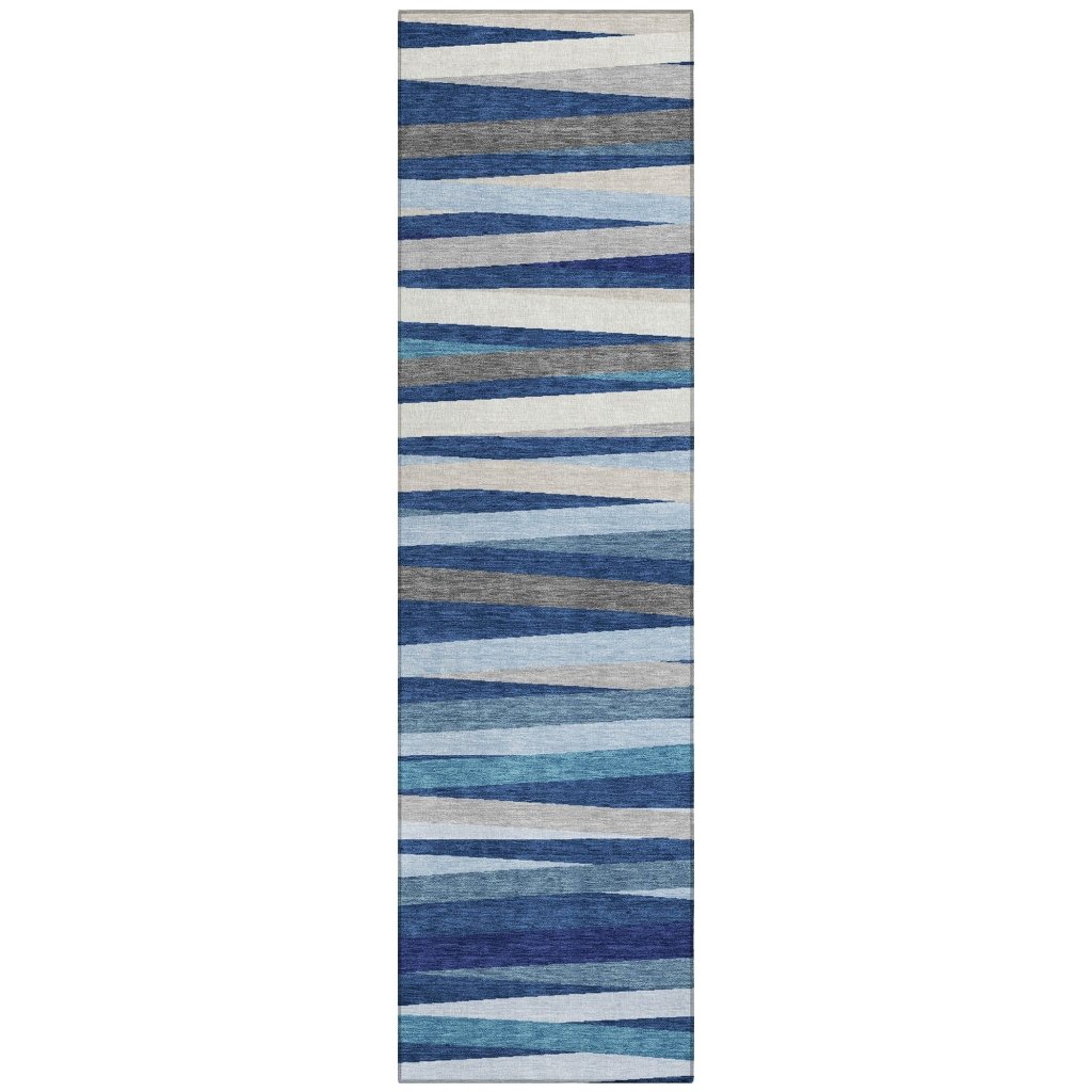 LOOMLAN Rugs Liora Navy Washable Indoor-Outdoor Rug
