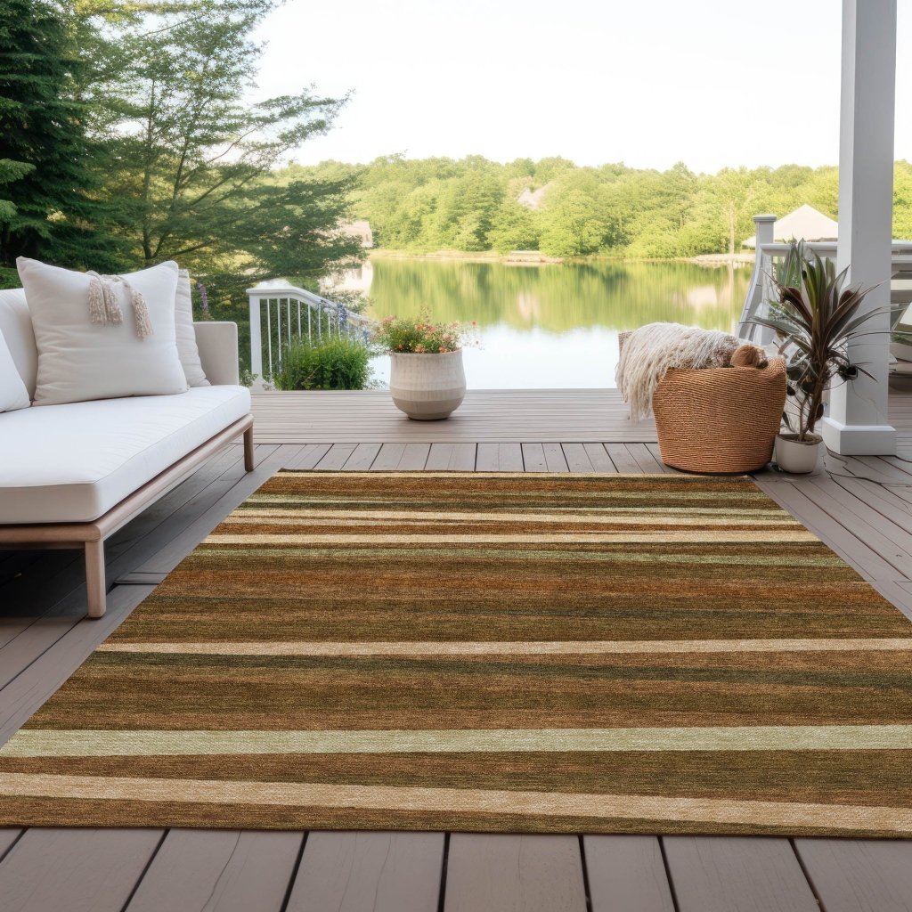 LOOMLAN Rugs Liora Orange Washable Indoor-Outdoor Rug
