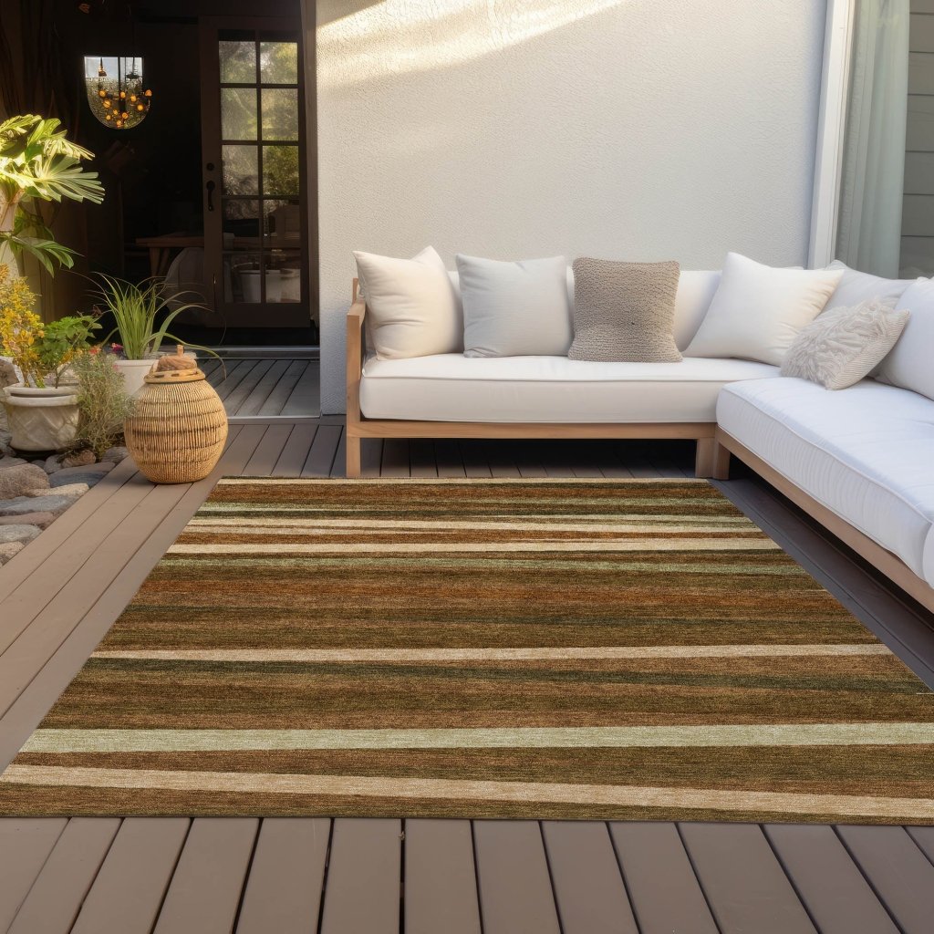 LOOMLAN Rugs Liora Orange Washable Indoor-Outdoor Rug
