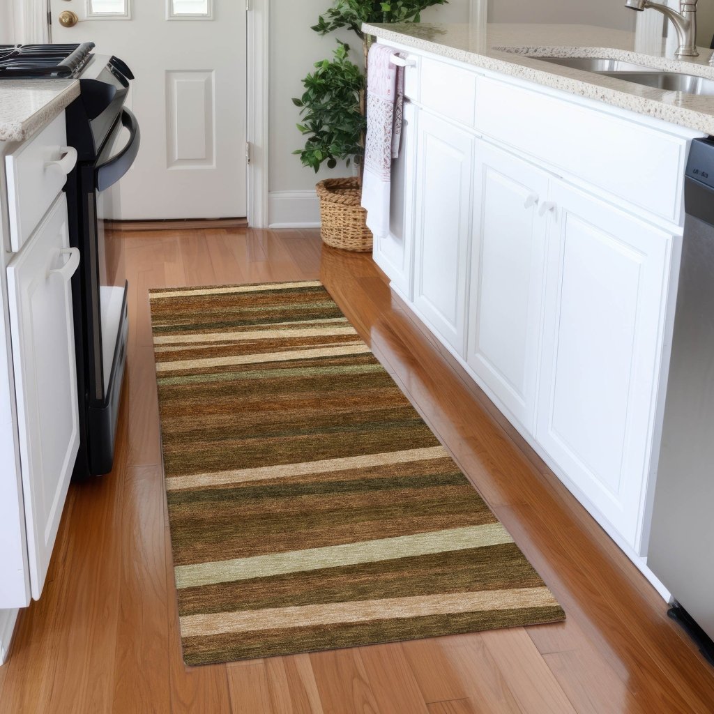LOOMLAN Rugs Liora Orange Washable Indoor-Outdoor Rug