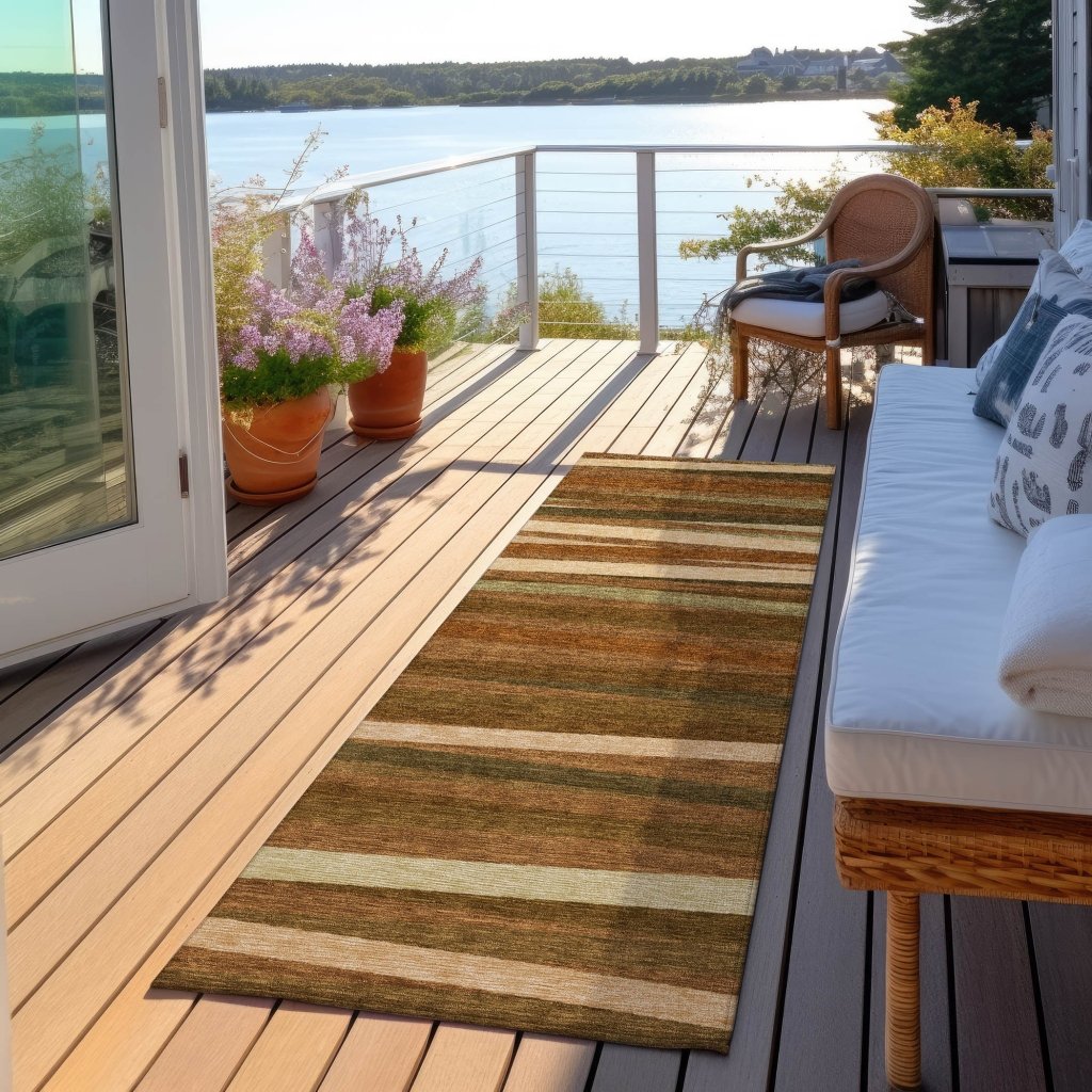LOOMLAN Rugs Liora Orange Washable Indoor-Outdoor Rug