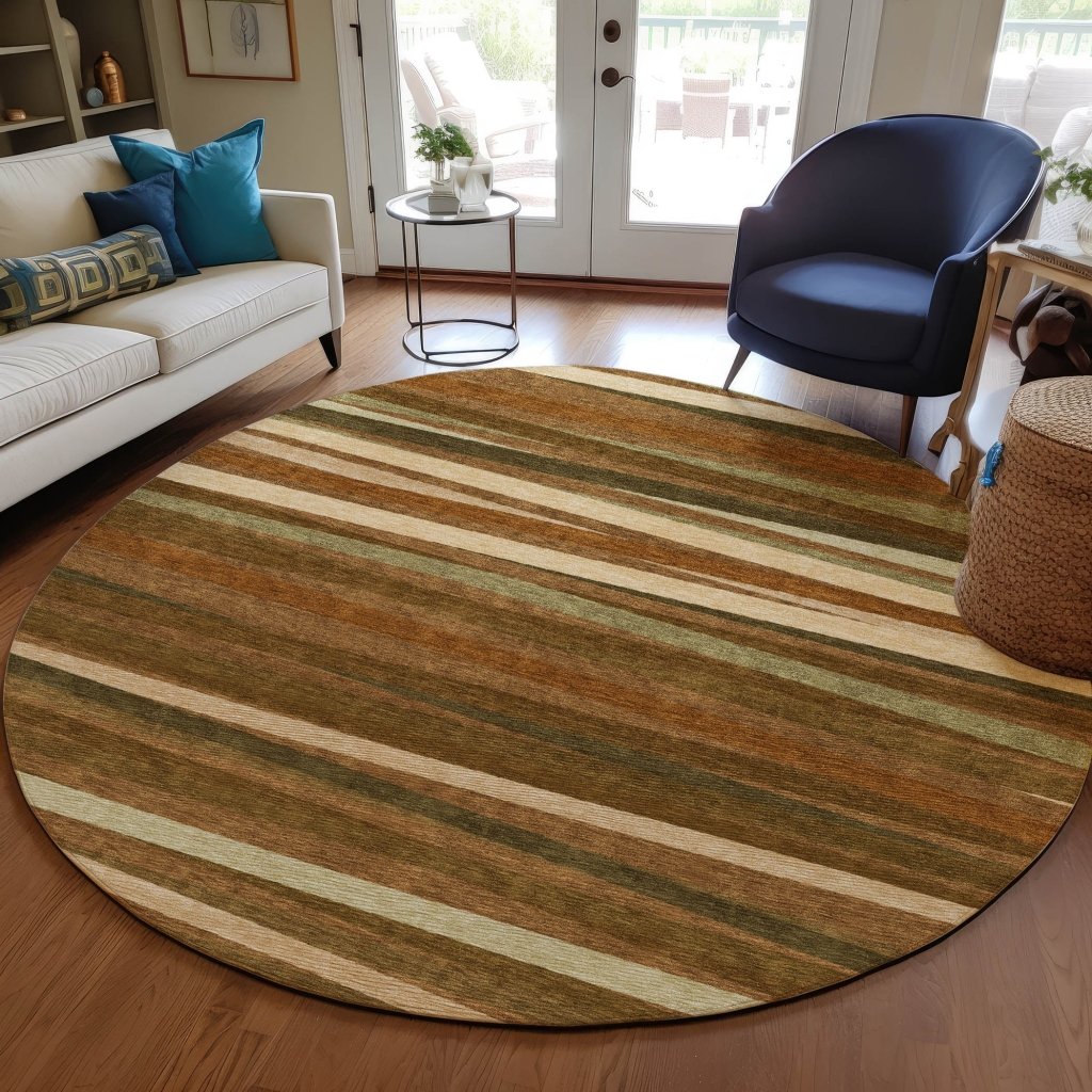 LOOMLAN Rugs Liora Orange Washable Indoor-Outdoor Rug