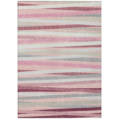 LOOMLAN Rugs Liora Pink Washable Indoor-Outdoor Rug