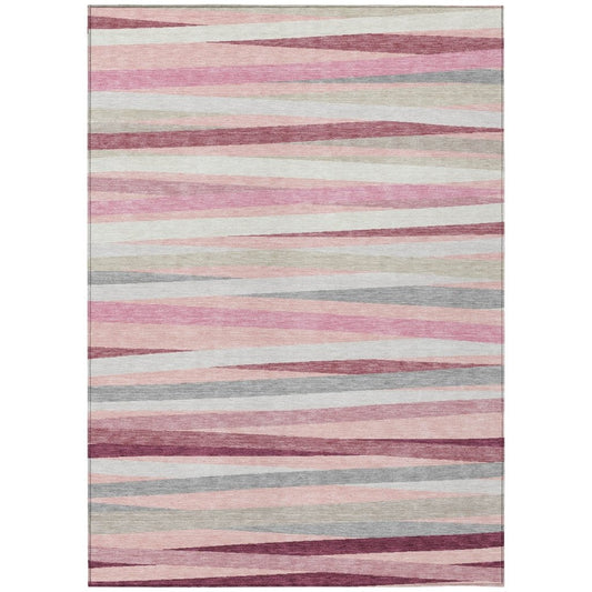 LOOMLAN Rugs Liora Pink Washable Indoor-Outdoor Rug