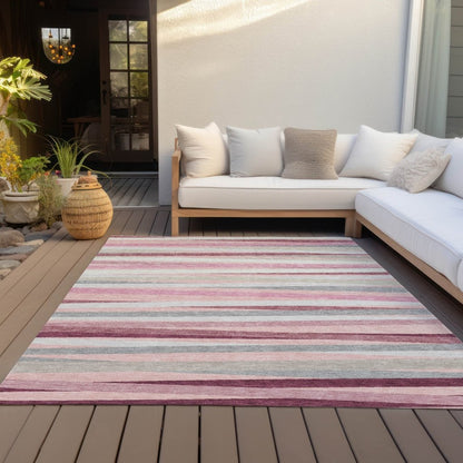 LOOMLAN Rugs Liora Pink Washable Indoor-Outdoor Rug