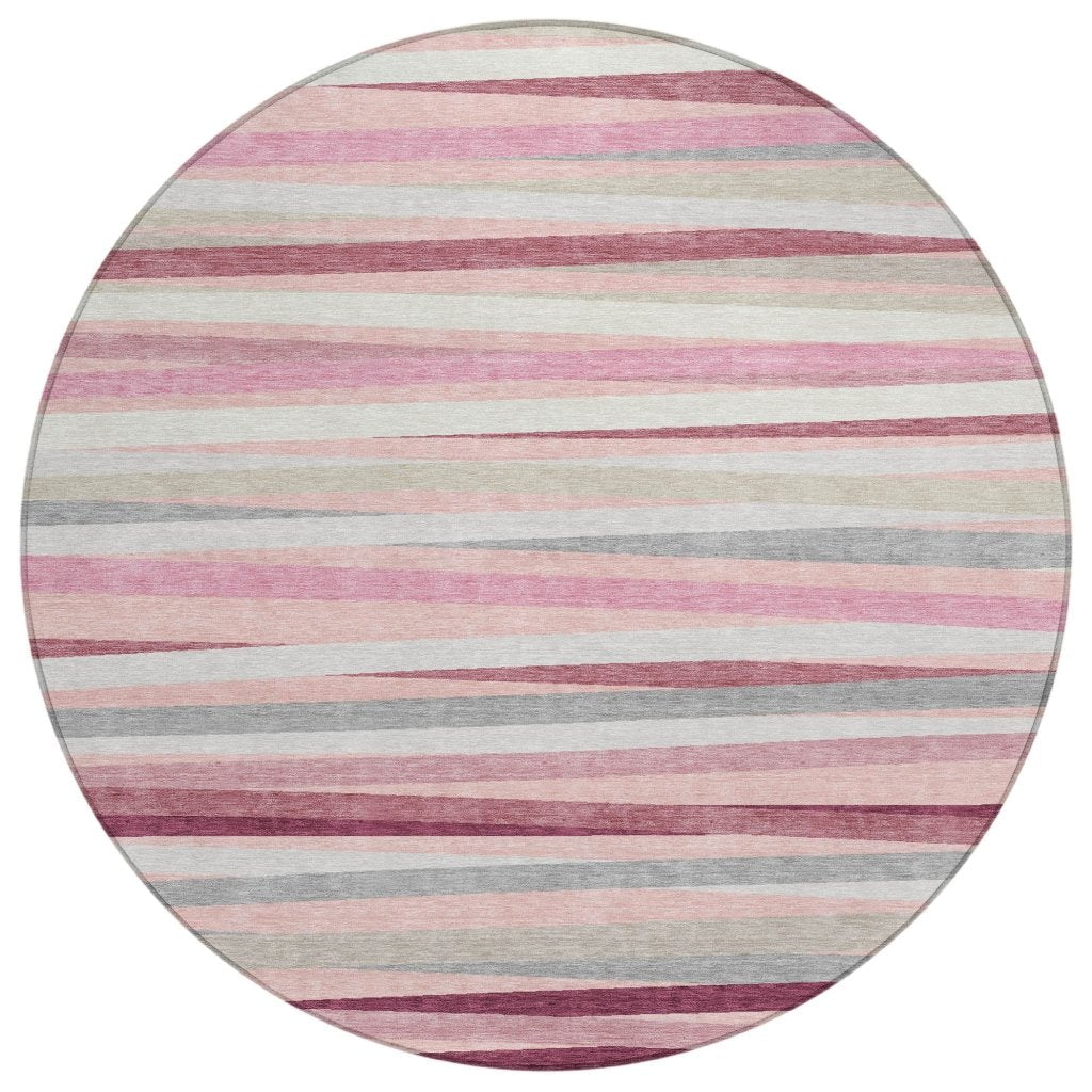 LOOMLAN Rugs Liora Pink Washable Indoor-Outdoor Rug