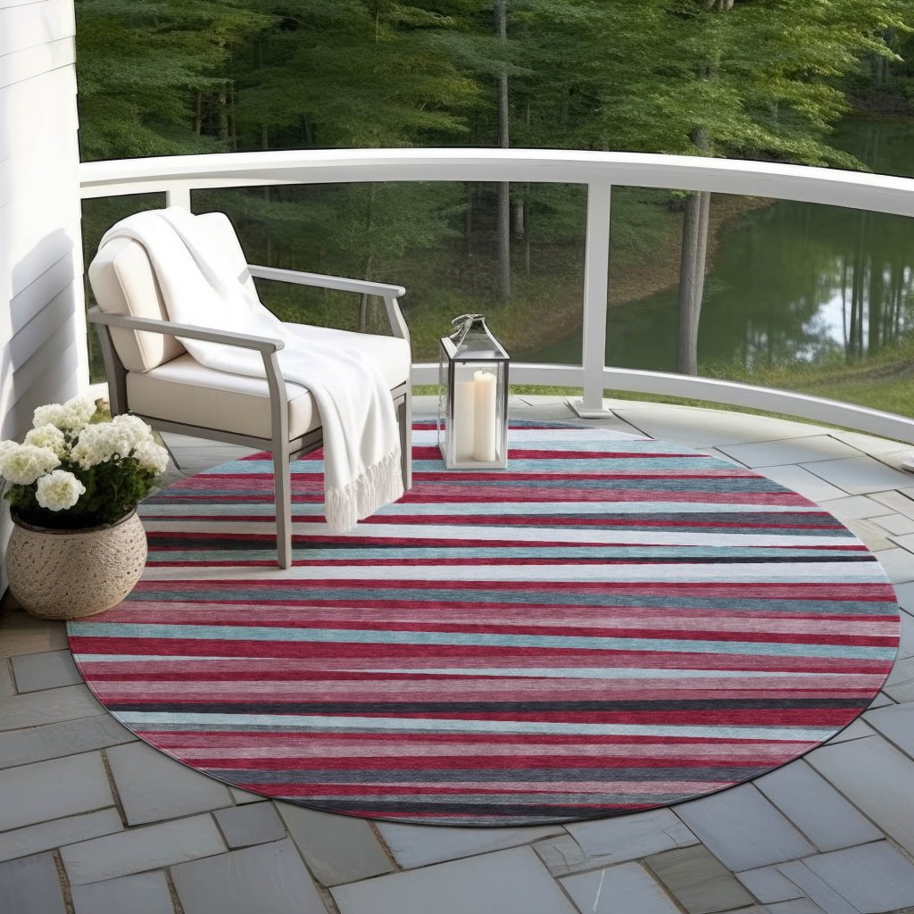 LOOMLAN Rugs Liora Red Washable Indoor-Outdoor Rug