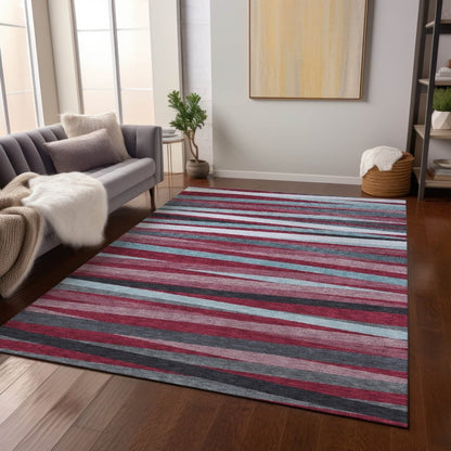 LOOMLAN Rugs Liora Red Washable Indoor-Outdoor Rug