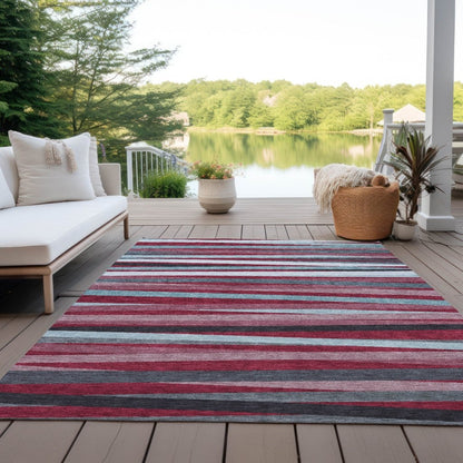 LOOMLAN Rugs Liora Red Washable Indoor-Outdoor Rug