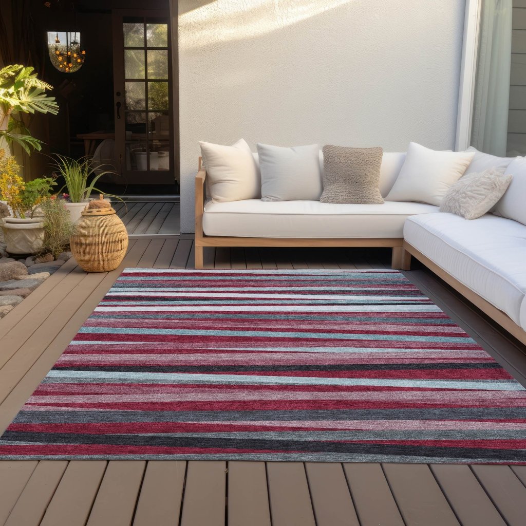 LOOMLAN Rugs Liora Red Washable Indoor-Outdoor Rug