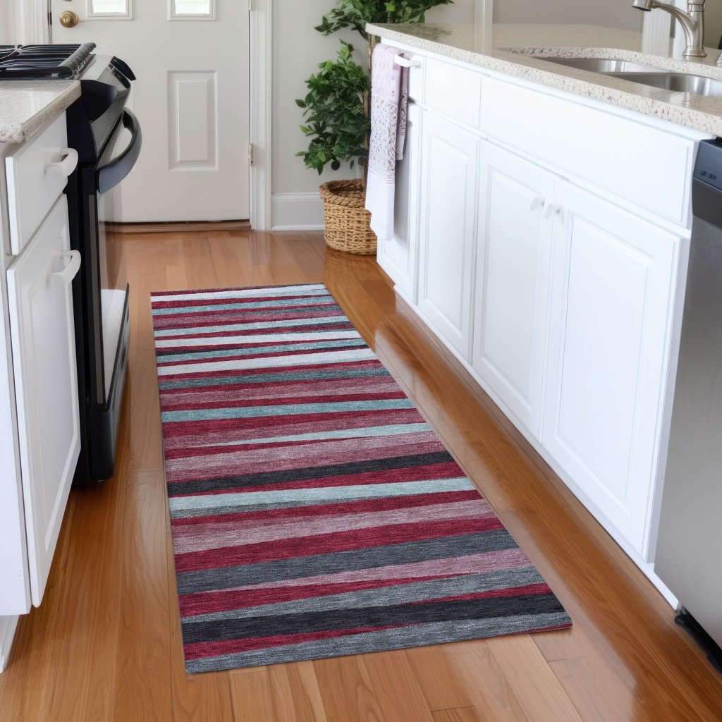 LOOMLAN Rugs Liora Red Washable Indoor-Outdoor Rug