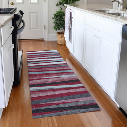 LOOMLAN Rugs Liora Red Washable Indoor-Outdoor Rug