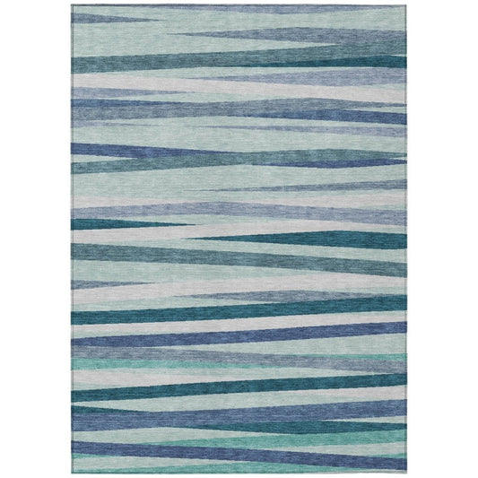 LOOMLAN Rugs Liora Teal Washable Indoor-Outdoor Rug