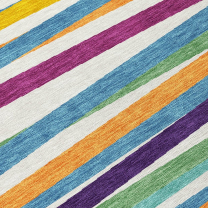 LOOMLAN Rugs Liora White Washable Indoor-Outdoor Rug
