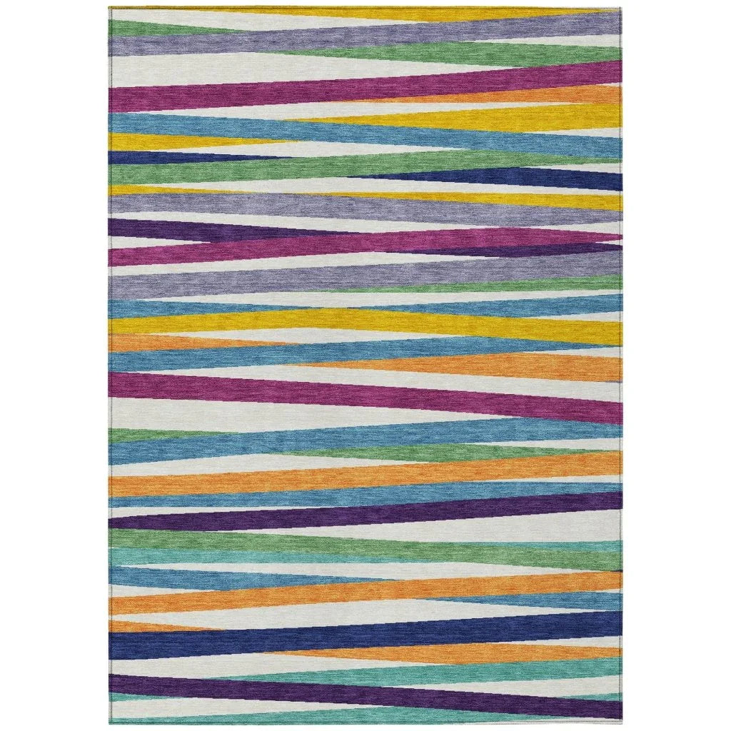 LOOMLAN Rugs Liora White Washable Indoor-Outdoor Rug