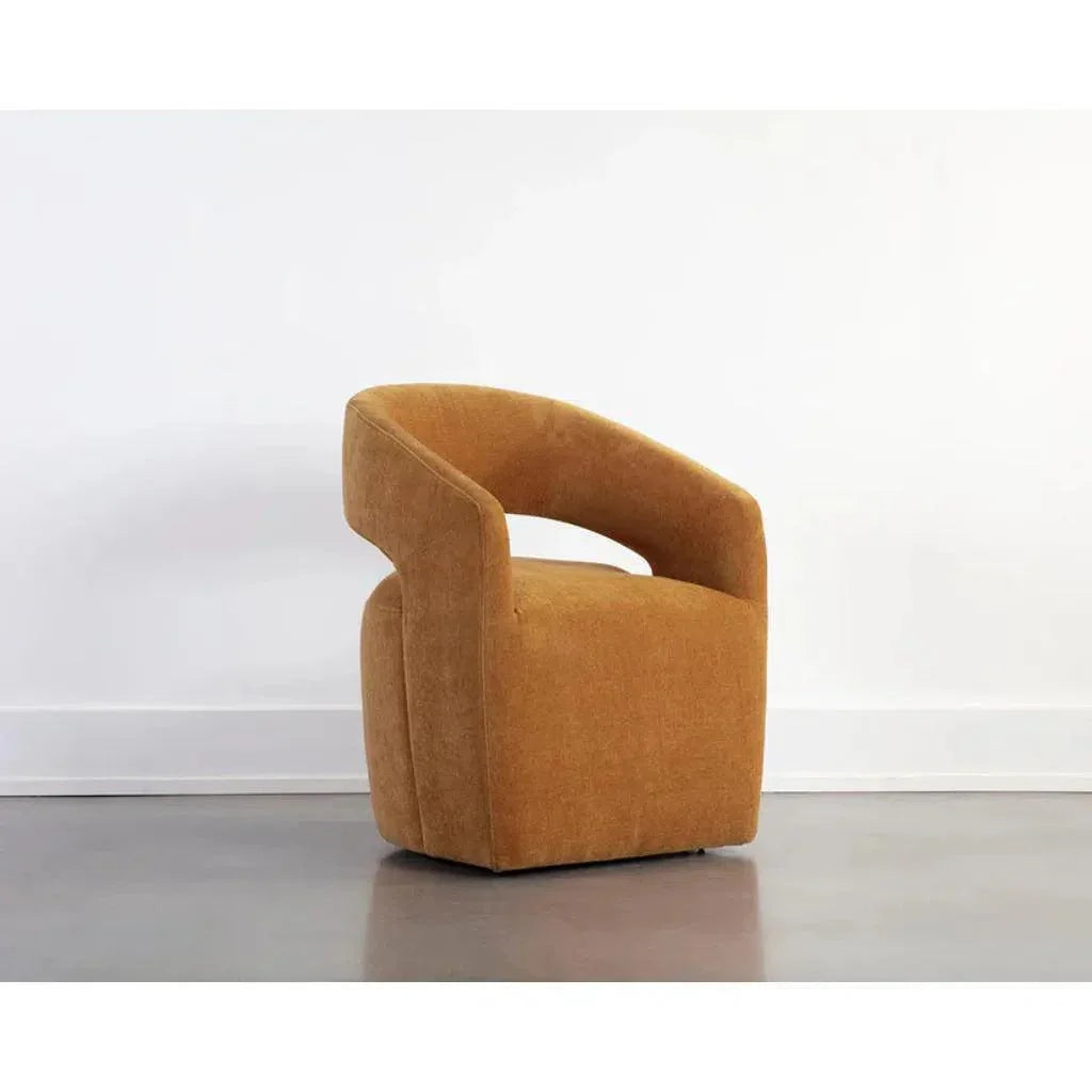 SUNPAN Lloret Fabric Wheeled Dining Armchair