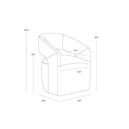 SUNPAN Lloret Fabric Wheeled Dining Armchair
