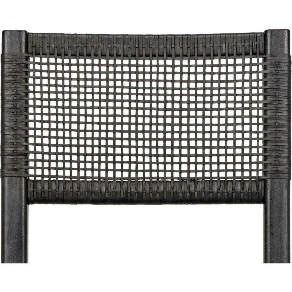 Noir Lobos Black Wood Armless Chair