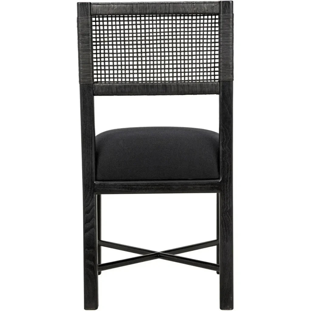 Noir Lobos Black Wood Armless Chair