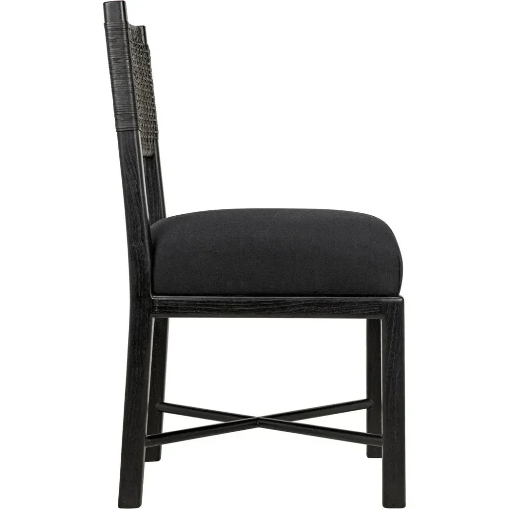 Noir Lobos Black Wood Armless Chair