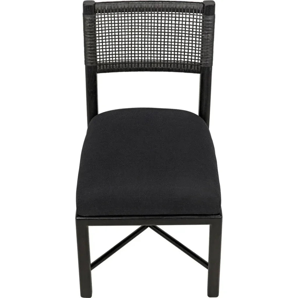 Noir Lobos Black Wood Armless Chair