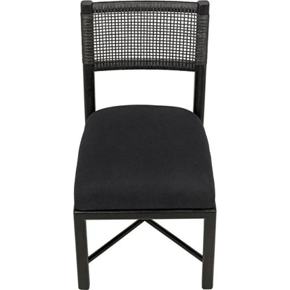 Noir Lobos Black Wood Armless Chair