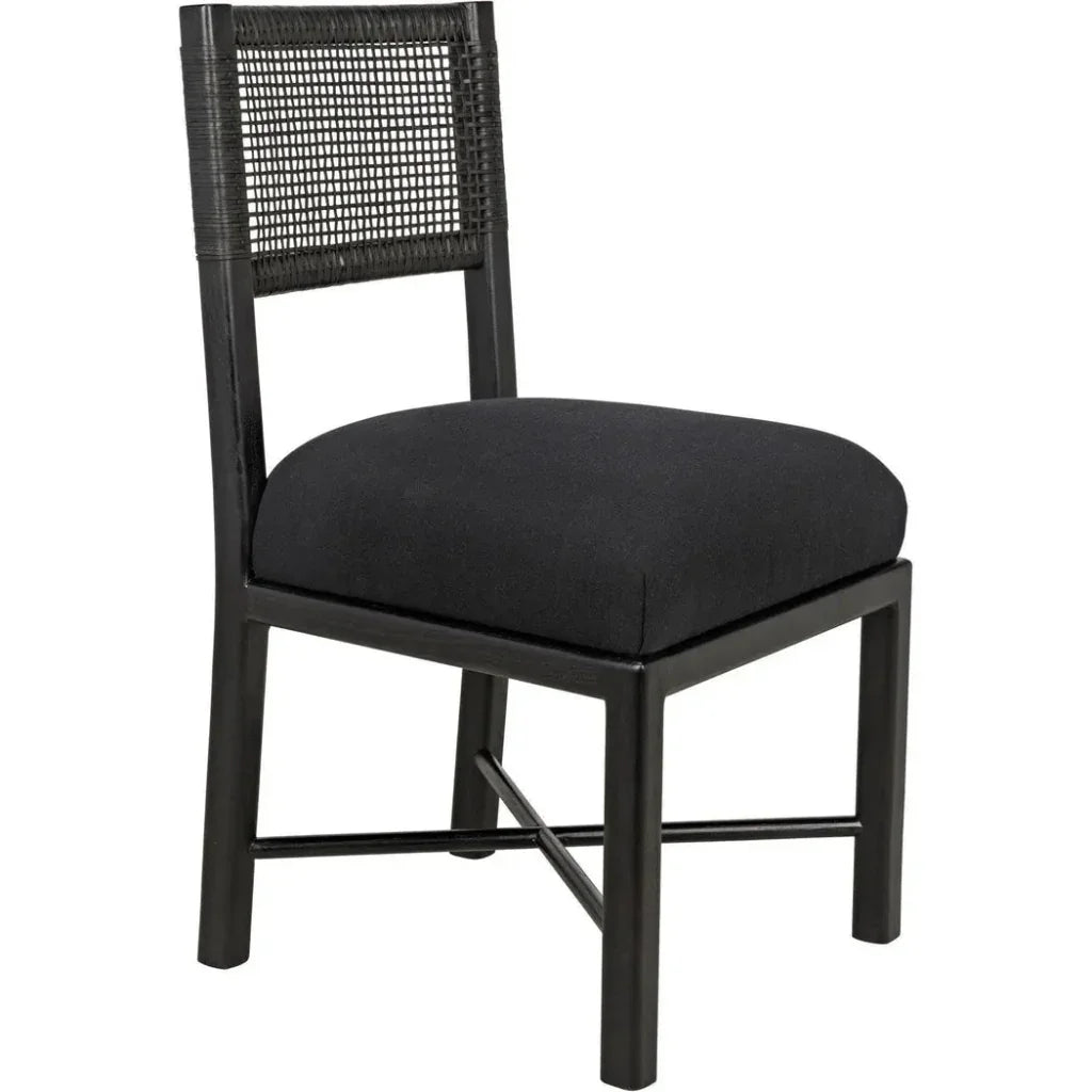 Noir Lobos Black Wood Armless Chair