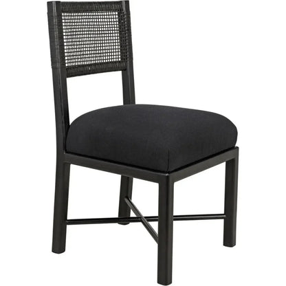 Noir Lobos Black Wood Armless Chair