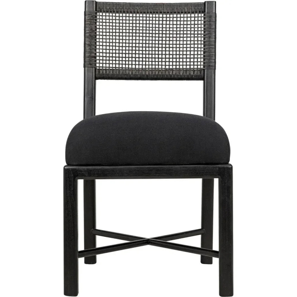 Noir Lobos Black Wood Armless Chair