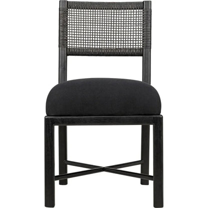 Noir Lobos Black Wood Armless Chair